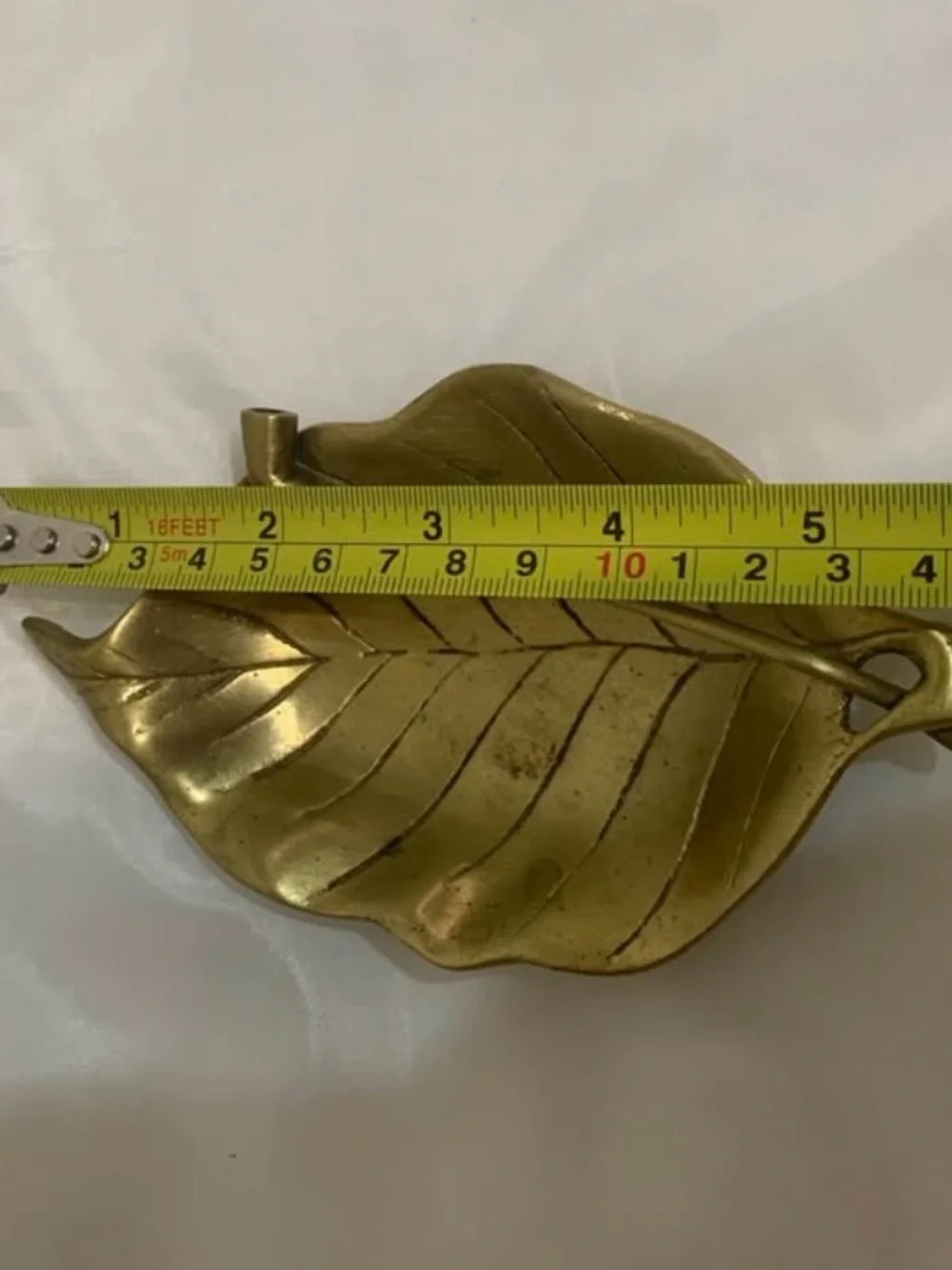 vintage brass leaf-shaped ashtray and trinket dish